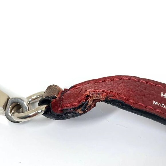 HERMES KellyHardware Pet dog dog dog Lead Leather wine-red/SilverHardware - Picture 6 of 9